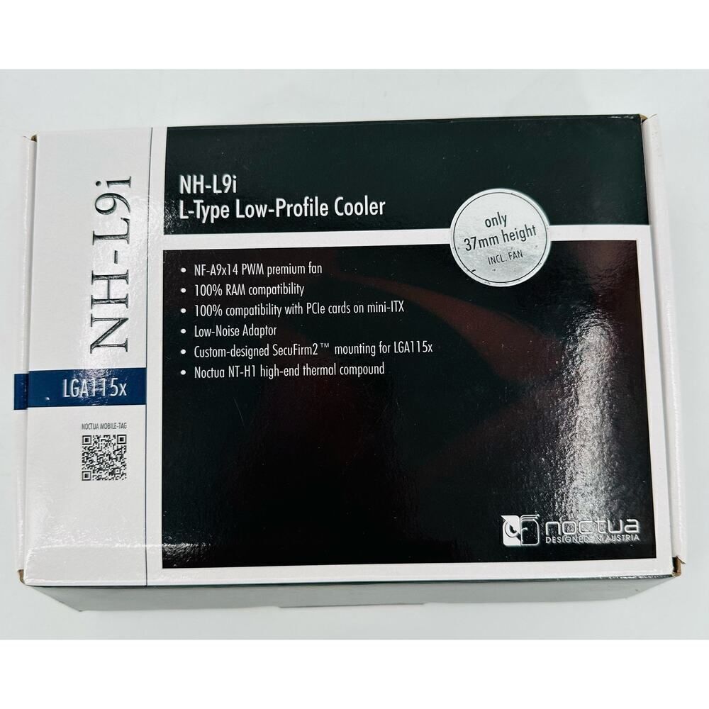 NOCTUA NH-L9i LGA115X L-Type Low-Profile Cooler Premium Fan 37mm NIB Brown Tan